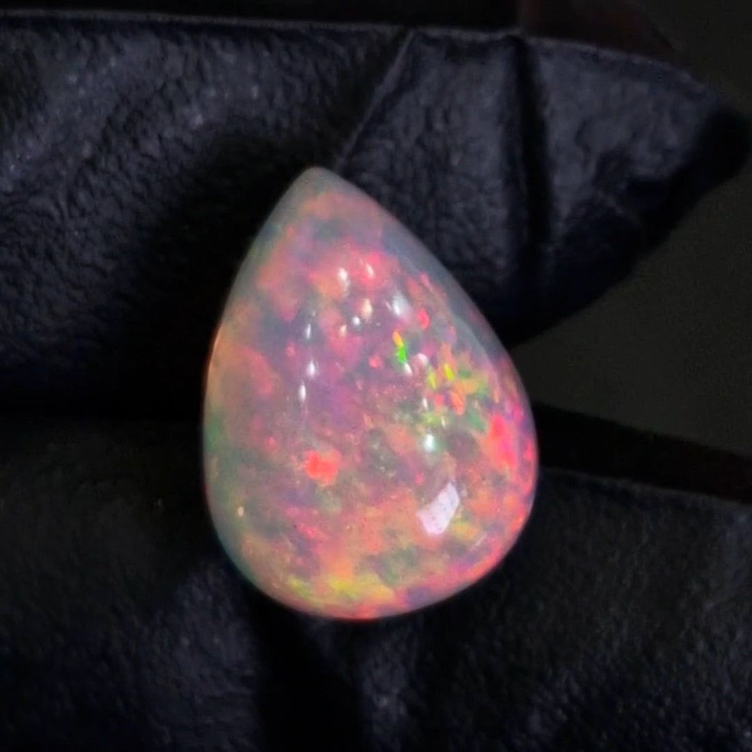 11.9Cts Natural Ethiopian Opal Cabochon | Pear | 18x13mm | Untreated