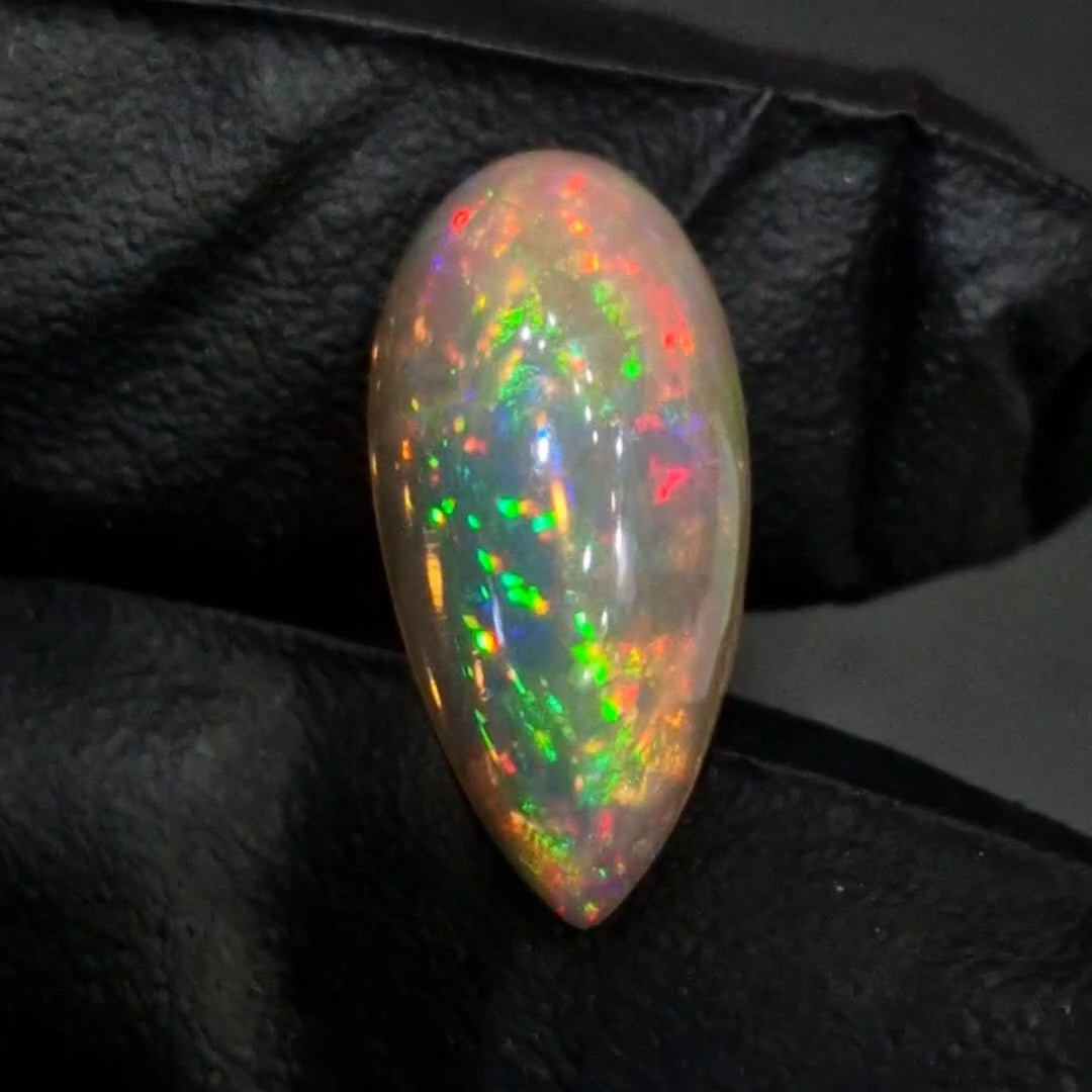 9.5Cts Natural Ethiopian Opal Cabochon | Pear | 23x11mm | Untreated