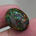 13.2Cts Natural Ethiopian Black Opal Cabochon | Oval | 19x13mm | Smoked