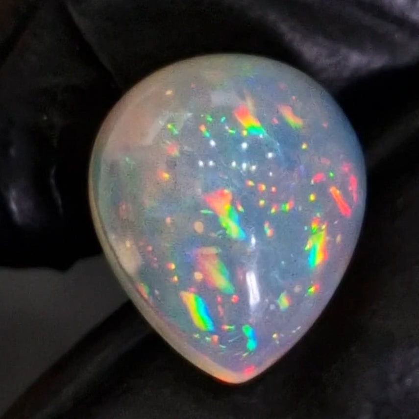 10.1Cts Natural Ethiopian Opal Cabochon | Pear | 16x13mm | Untreated