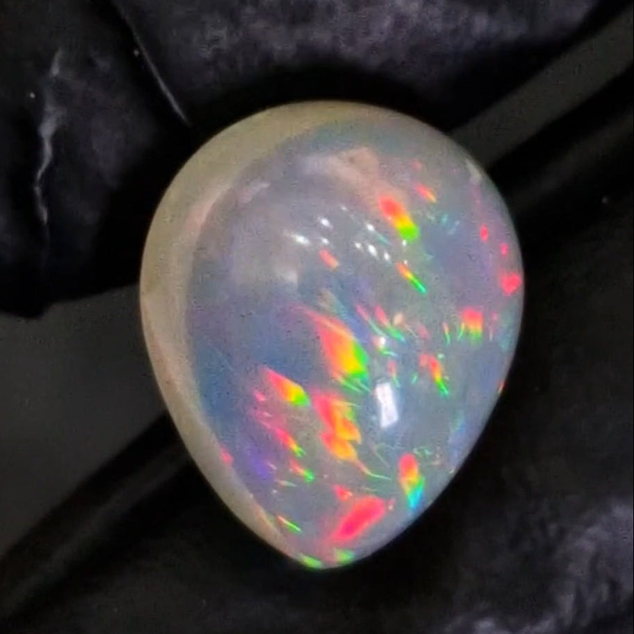 10.1Cts Natural Ethiopian Opal Cabochon | Pear | 16x13mm | Untreated