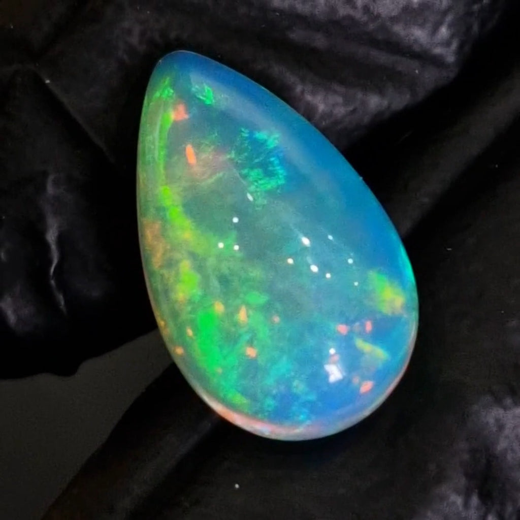 6.8Cts Natural Ethiopian Opal Cabochon | Pear | 18x11mm | Untreated