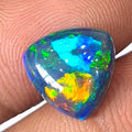 3.6Cts Natural Ethiopian Black Opal Cabochon | Trillion | 12mm | Smoked