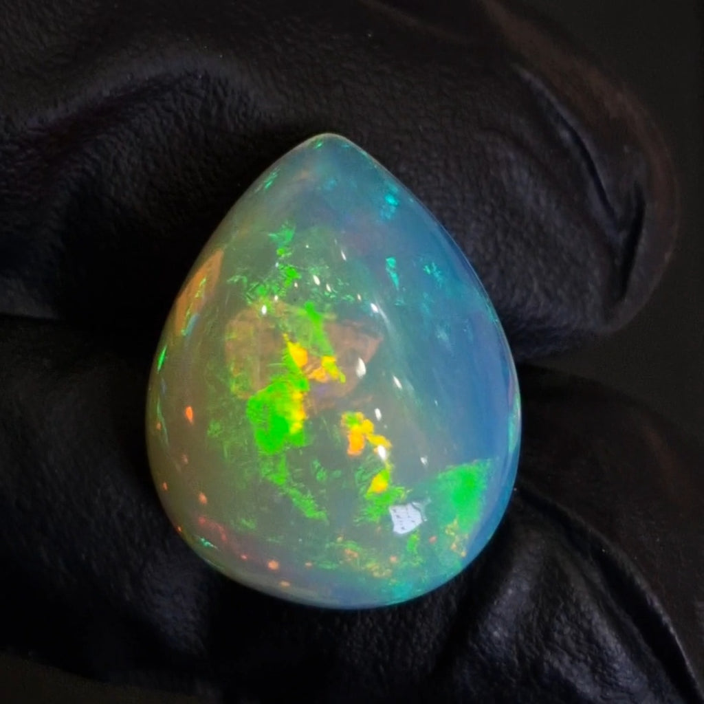 19.9Cts Natural Ethiopian Opal Cabochon | Pear | 23x18mm | Untreated