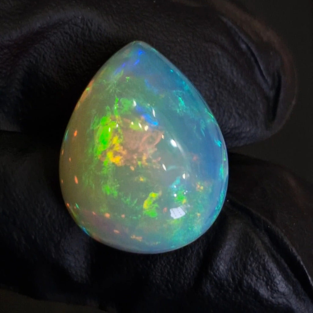 19.9Cts Natural Ethiopian Opal Cabochon | Pear | 23x18mm | Untreated