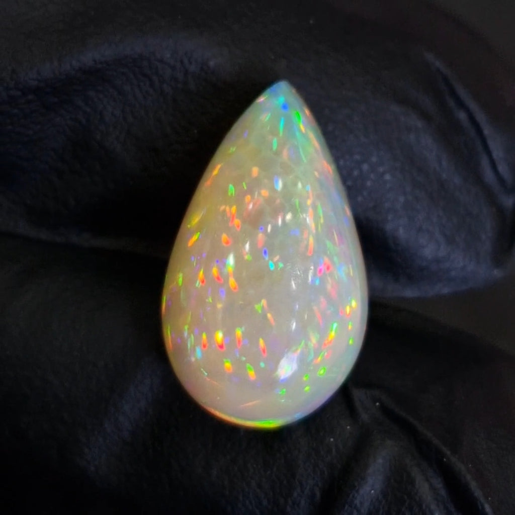 9.6Cts Natural Ethiopian Opal Cabochon | Pear | 21x12mm | Untreated
