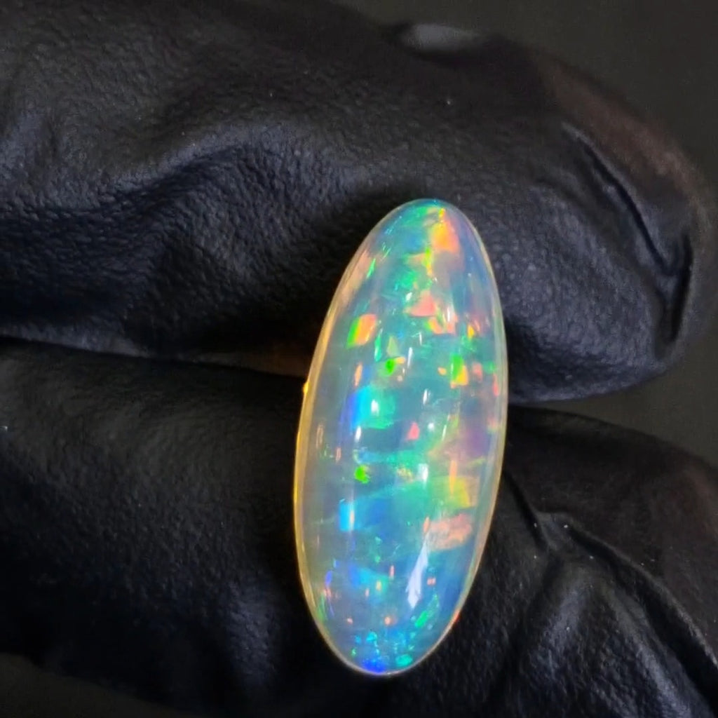 11.7Cts Natural Ethiopian Opal Cabochon | Oval | 26x11mm | Untreated