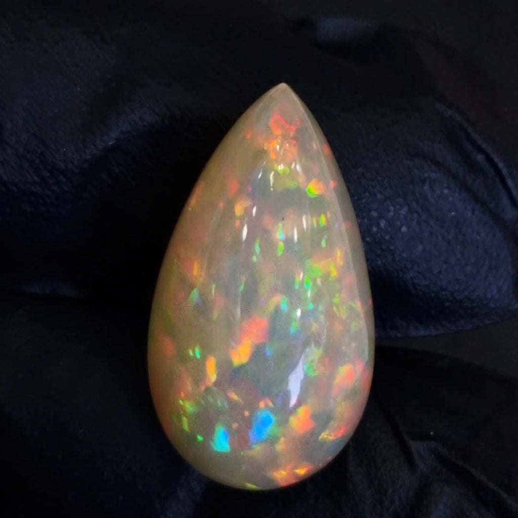 18.2Cts Natural Ethiopian Opal Cabochon | Pear | 26x15mm | Untreated