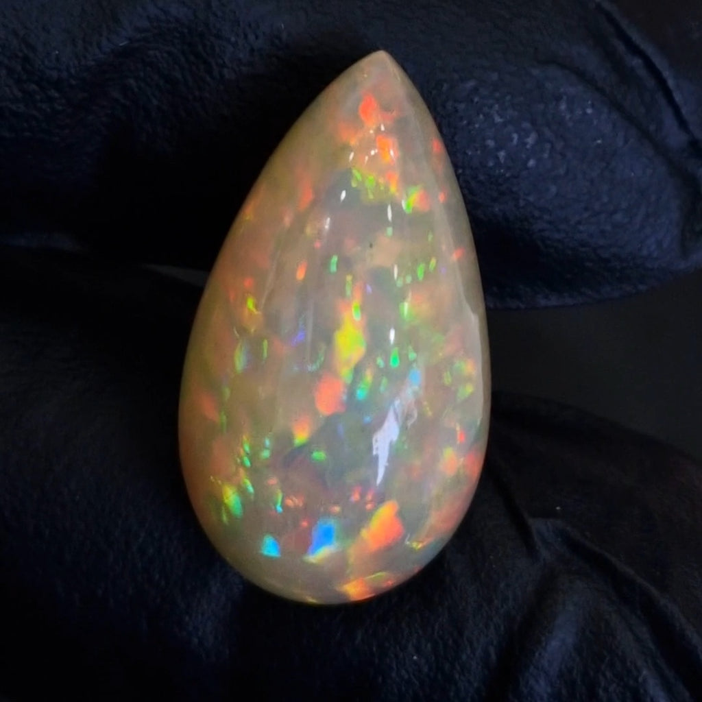 18.2Cts Natural Ethiopian Opal Cabochon | Pear | 26x15mm | Untreated