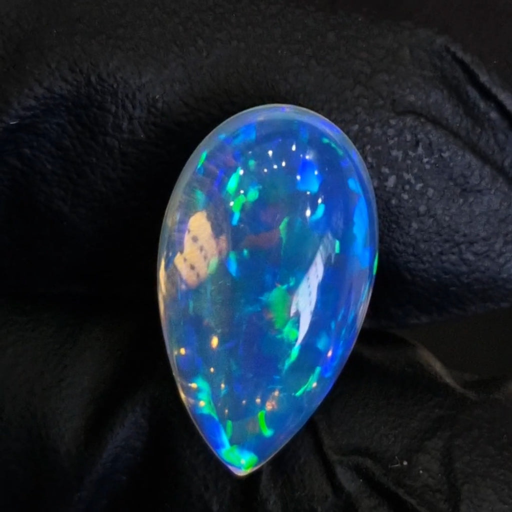 8.5Cts Natural Ethiopian Opal Cabochon | Pear | 19x11mm | Untreated