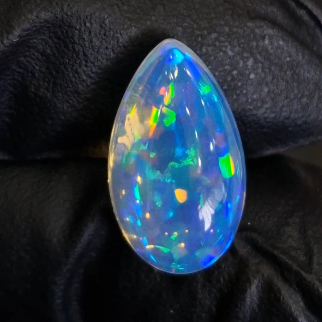 8.5Cts Natural Ethiopian Opal Cabochon | Pear | 19x11mm | Untreated