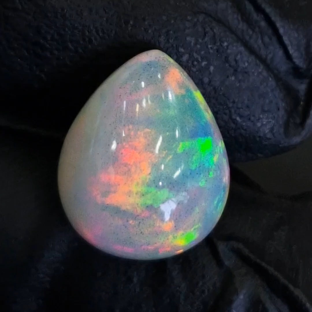 8.8Cts Natural Ethiopian Opal Cabochon | Pear | 17x14mm | Untreated