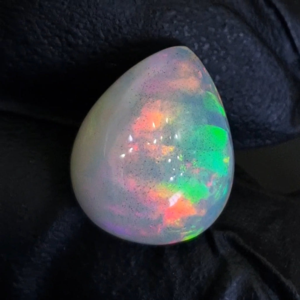 8.8Cts Natural Ethiopian Opal Cabochon | Pear | 17x14mm | Untreated