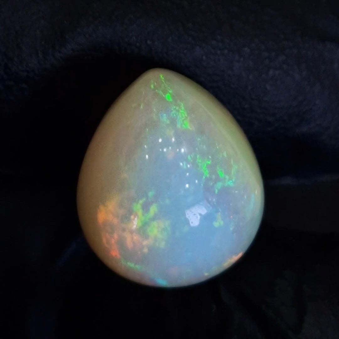 11.5Cts Natural Ethiopian Opal Cabochon | Pear | 16x14mm | Untreated