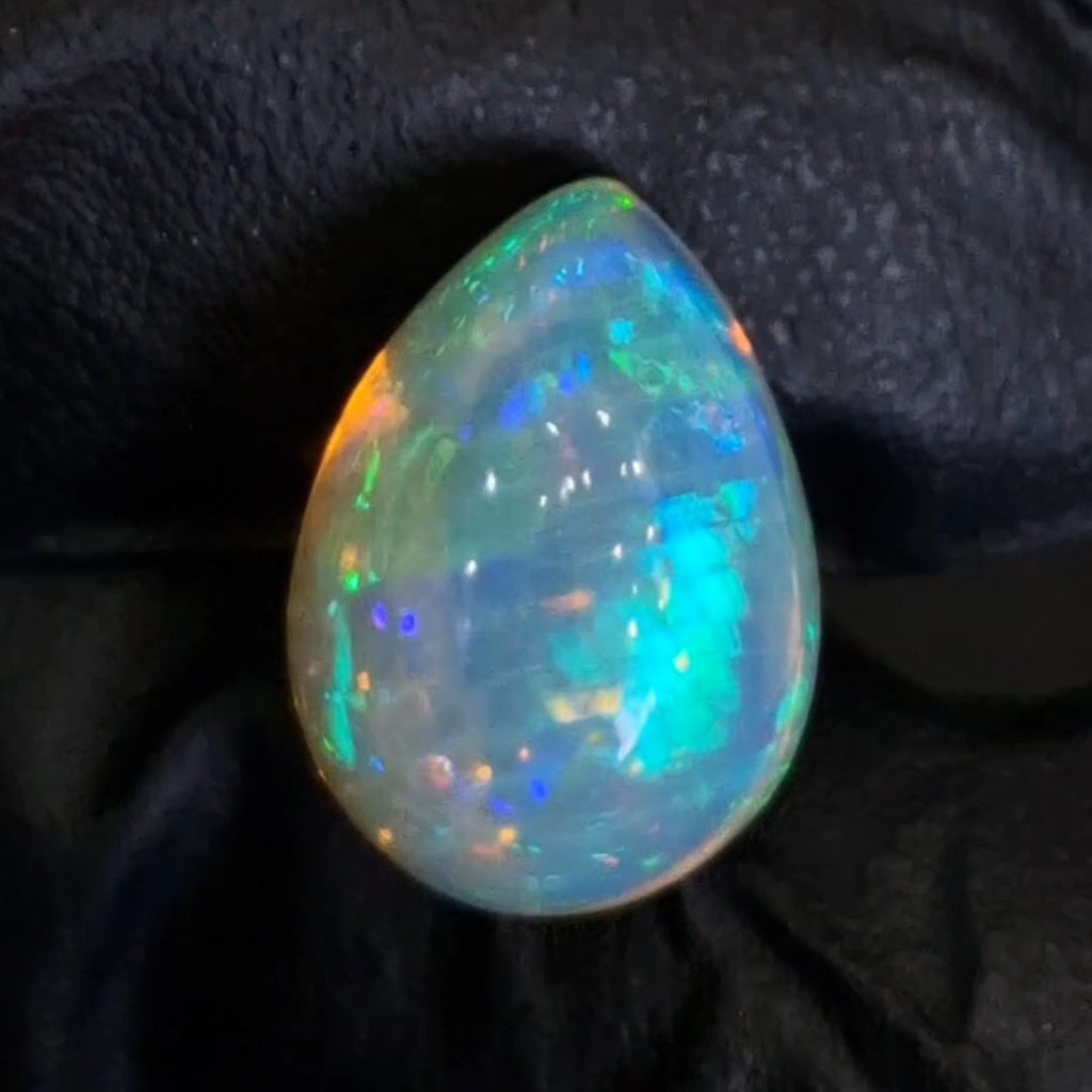 8.1Cts Natural Ethiopian Opal Cabochon | Pear | 16x12mm | Untreated