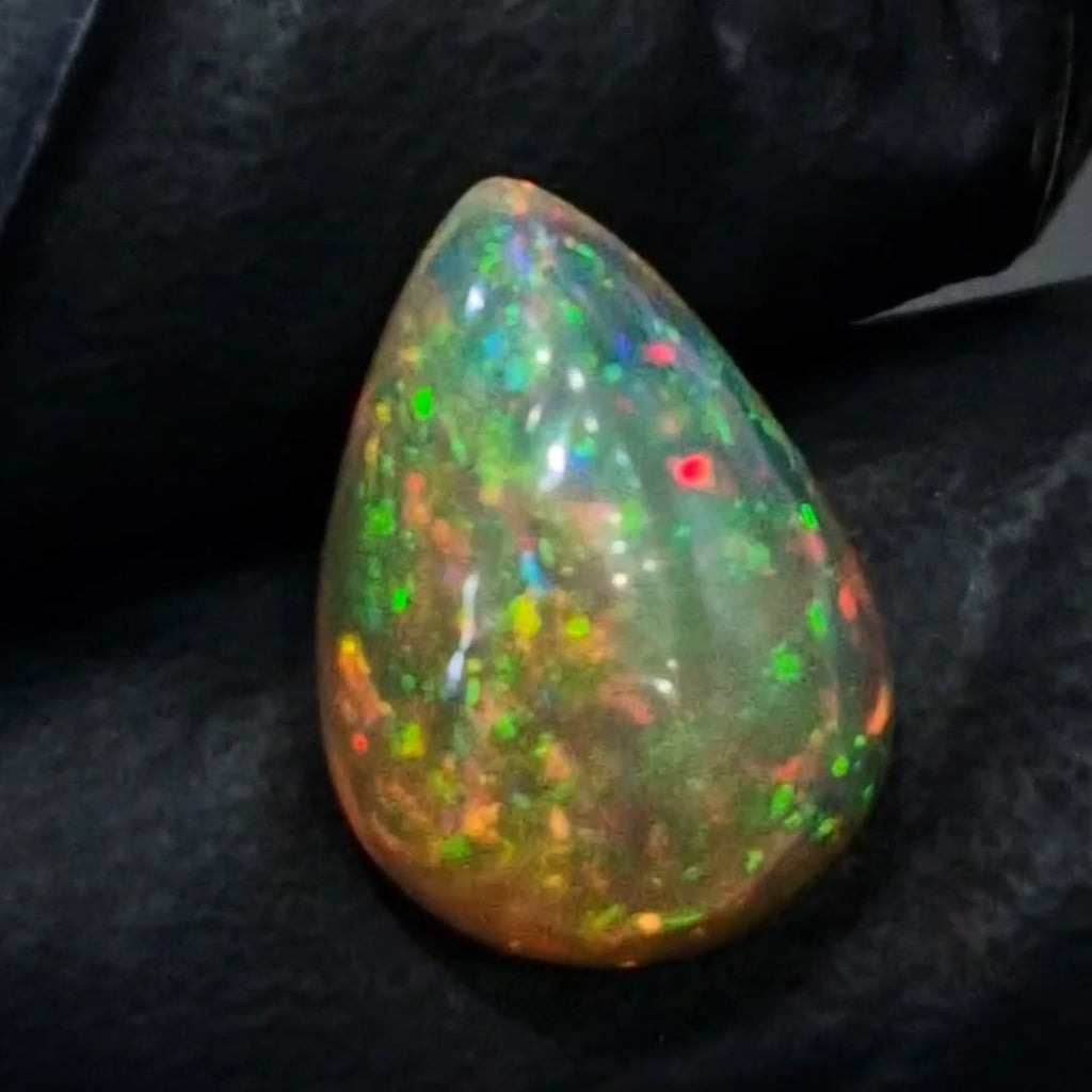 6.9Cts Natural Ethiopian Opal Cabochon | Pear | 16x11mm | Untreated