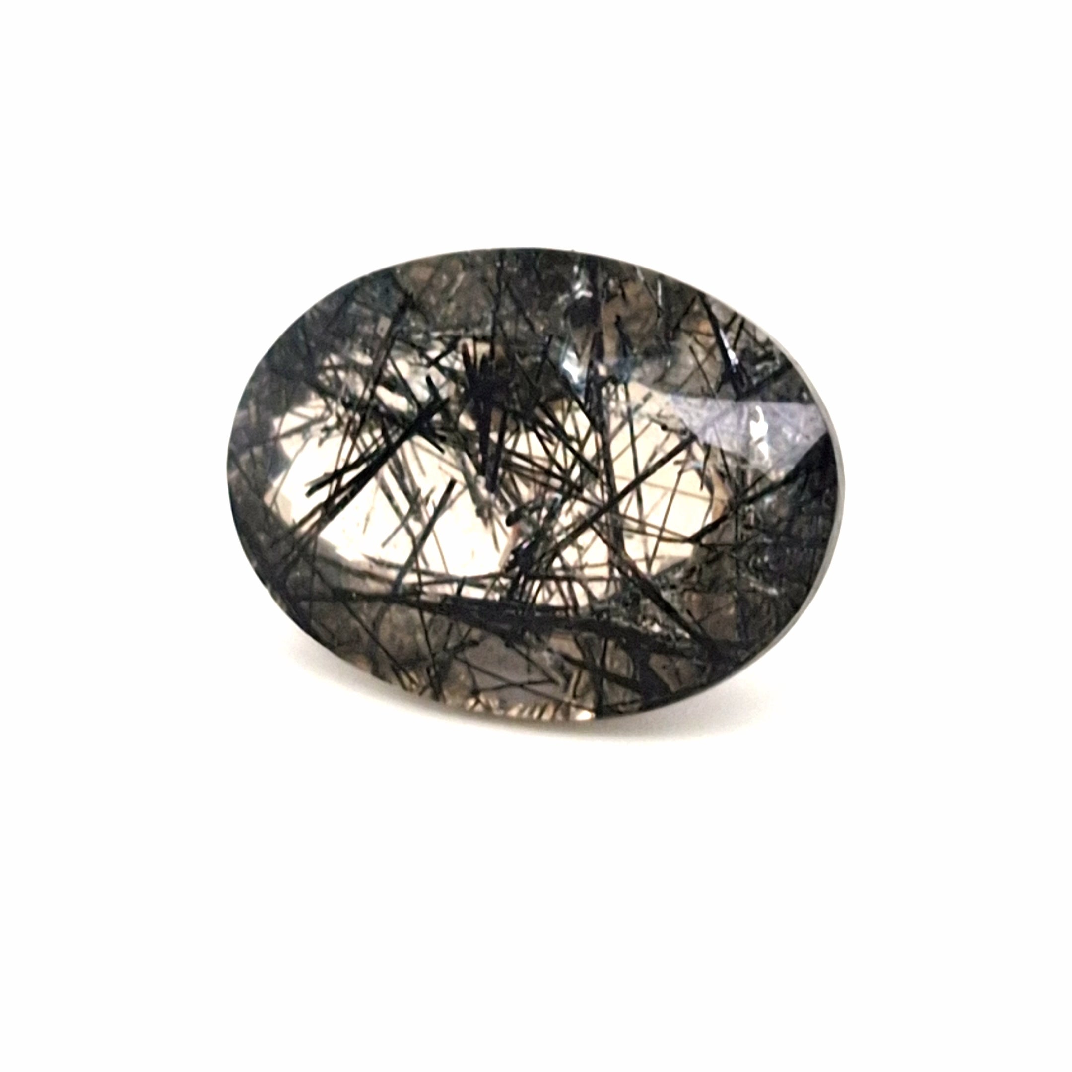 Natural Black Rutile Faceted  | Oval  | Size: 25x19mm