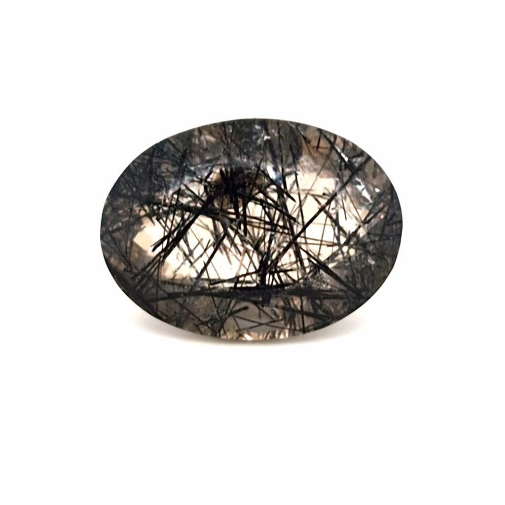 Natural Black Rutile Faceted  | Oval  | Size: 25x19mm