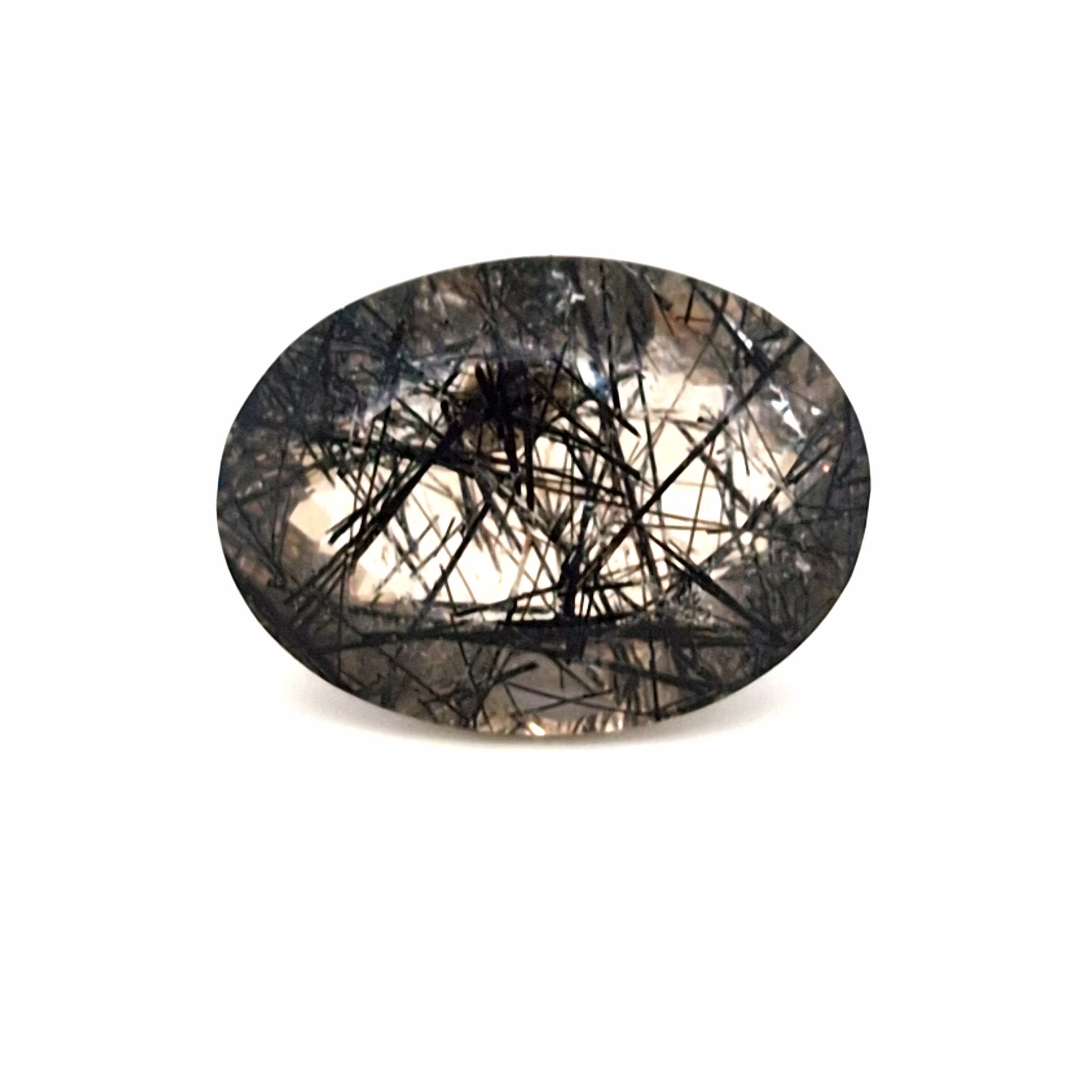 Natural Black Rutile Faceted  | Oval  | Size: 25x19mm