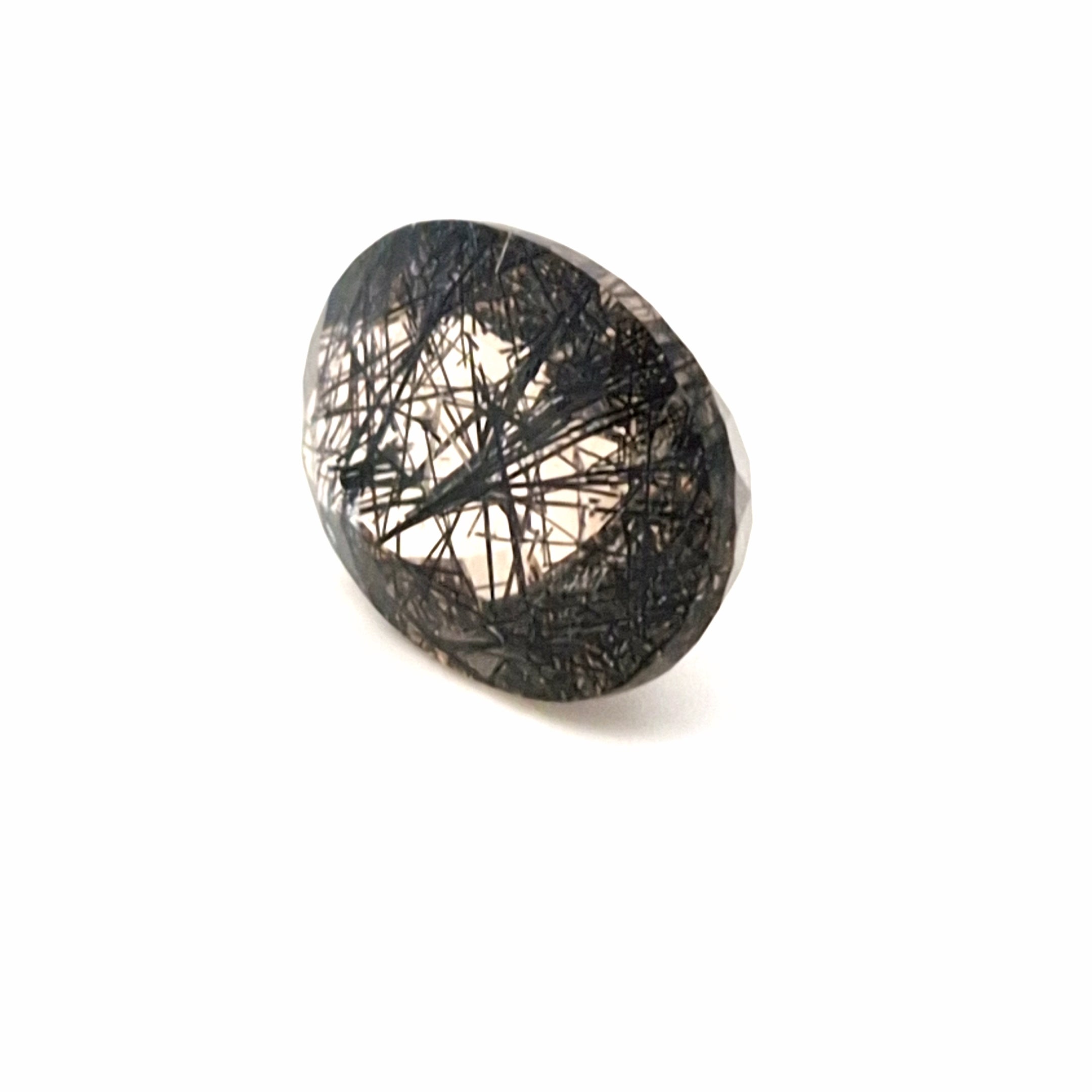 Natural Black Rutile Faceted  | Oval  | Size: 22x16mm