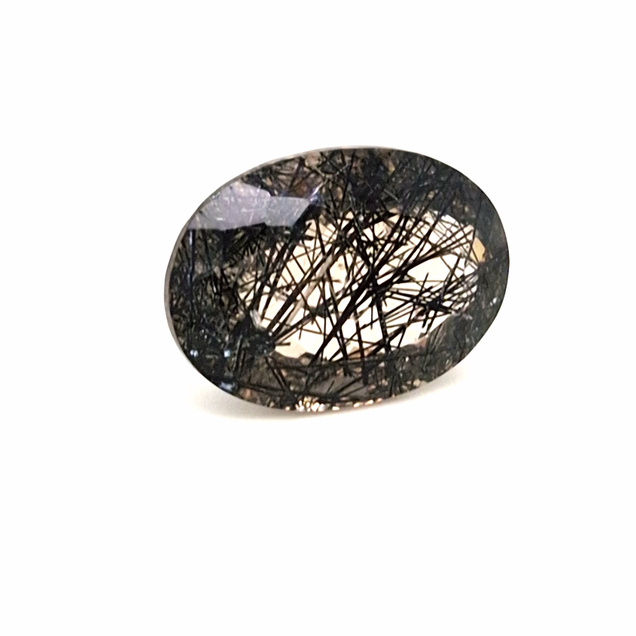Natural Black Rutile Faceted  | Oval  | Size: 22x16mm
