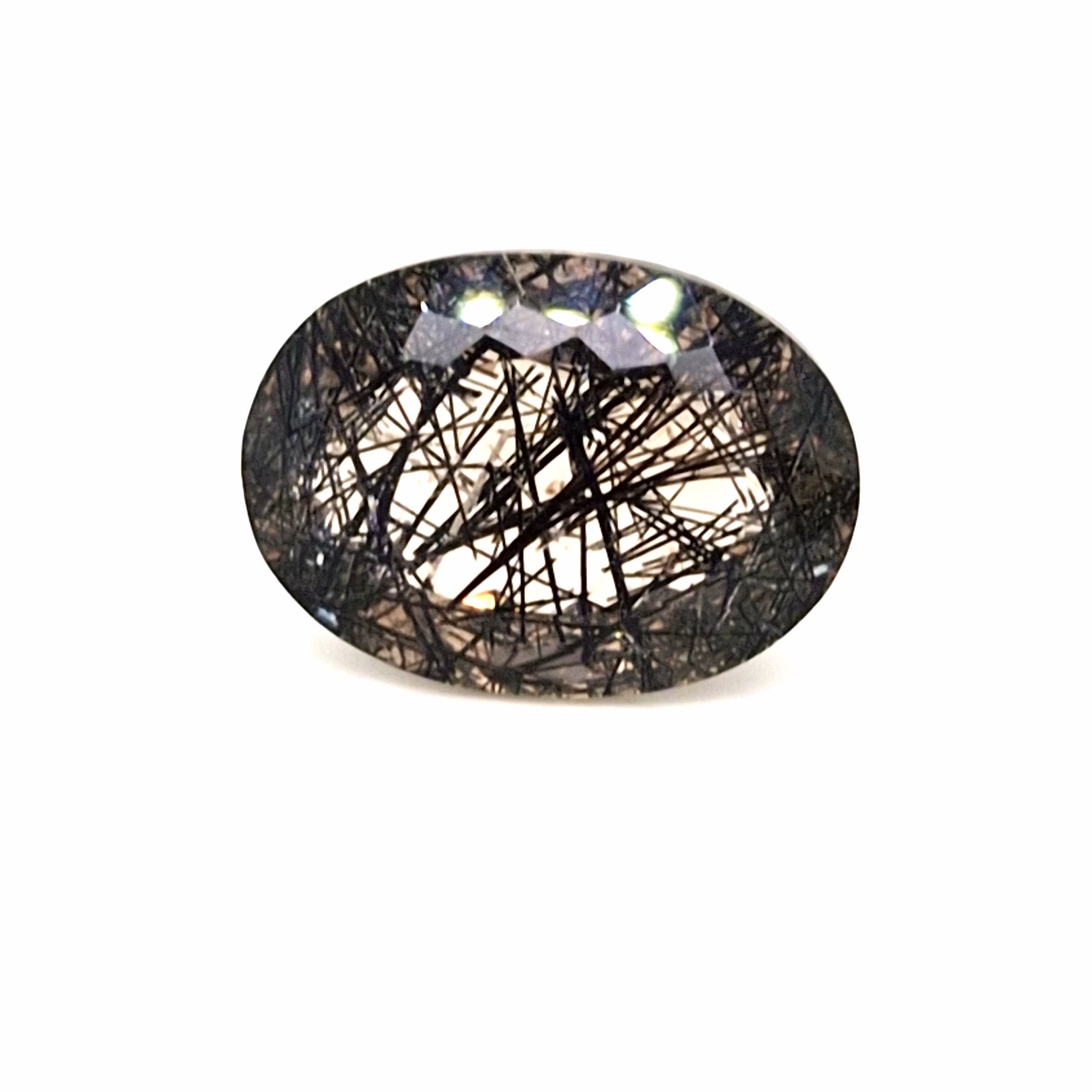 Natural Black Rutile Faceted  | Oval  | Size: 22x16mm