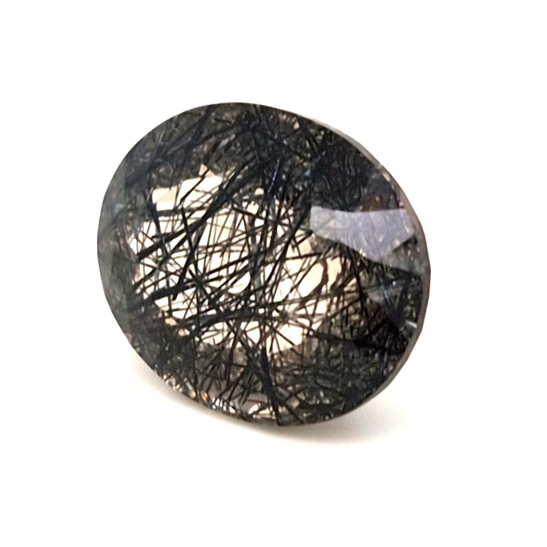 Natural Black Rutile Faceted  | Oval  | Size: 22x18mm