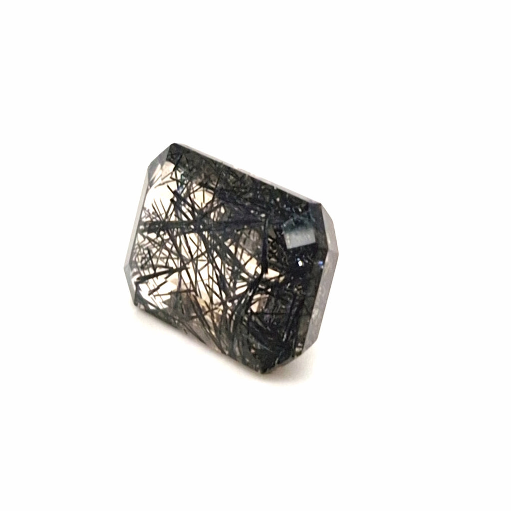Natural Black Rutile Faceted  | Rectangle  | Size: 20x14mm