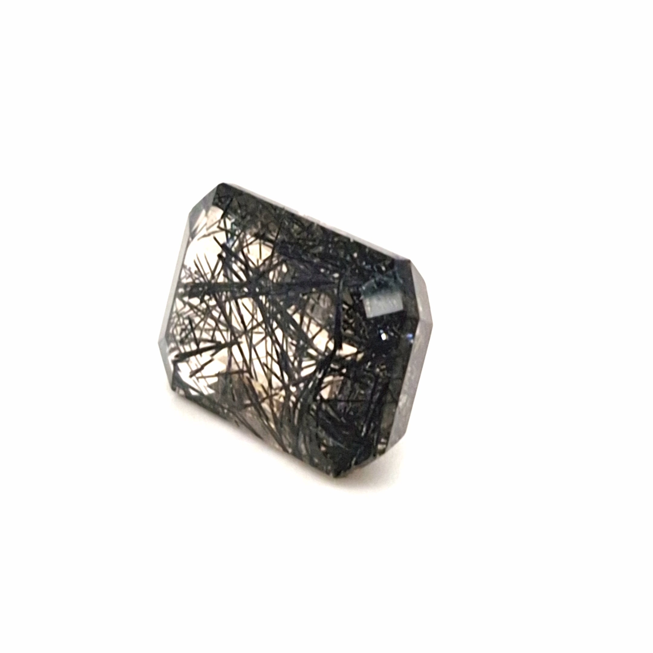 Natural Black Rutile Faceted  | Rectangle  | Size: 20x14mm