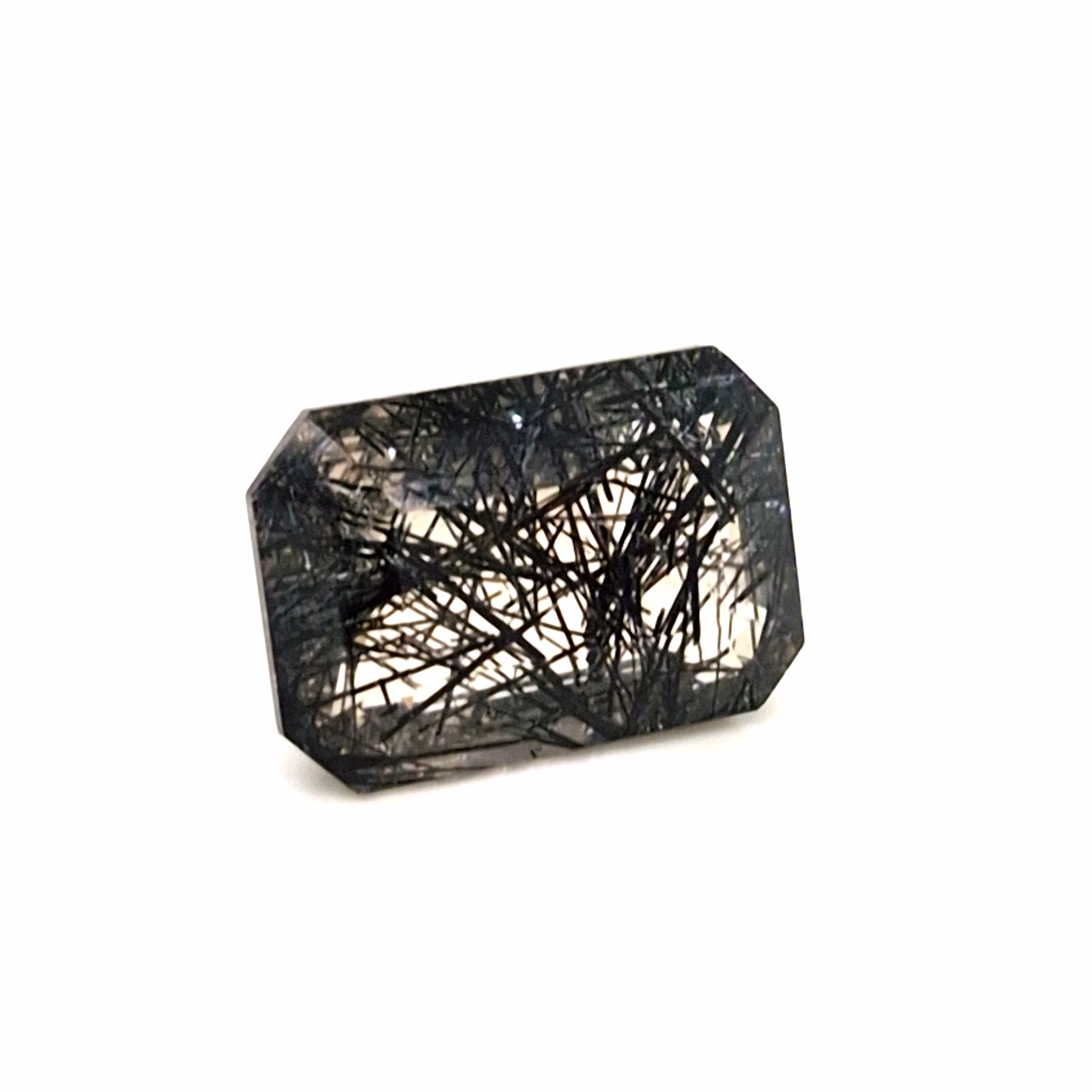 Natural Black Rutile Faceted  | Rectangle  | Size: 20x14mm