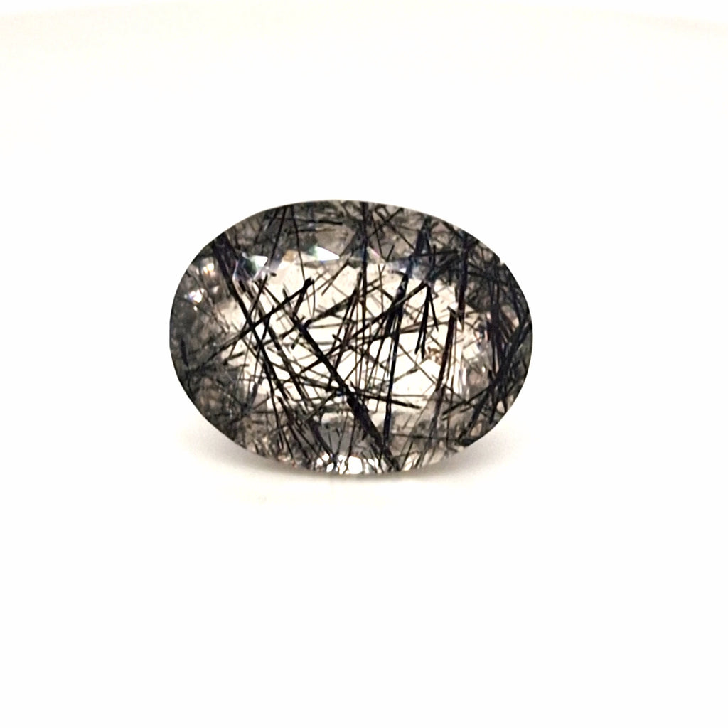 Natural Black Rutile Faceted  | Oval  | Size: 19x15mm