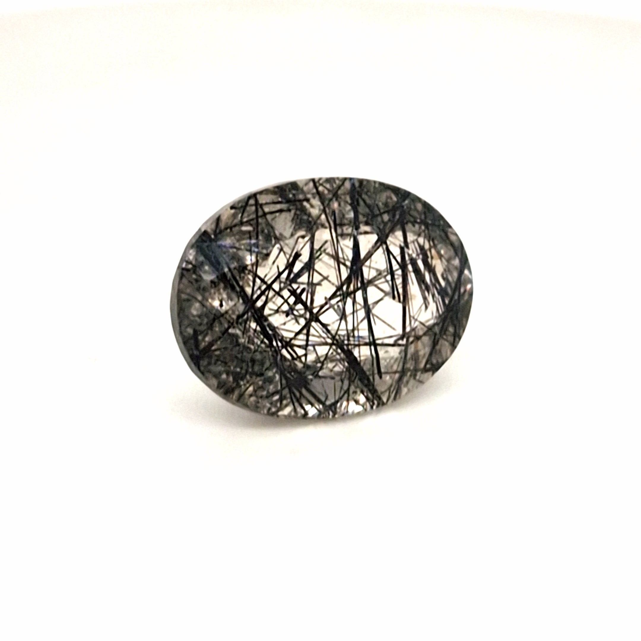 Natural Black Rutile Faceted  | Oval  | Size: 19x15mm