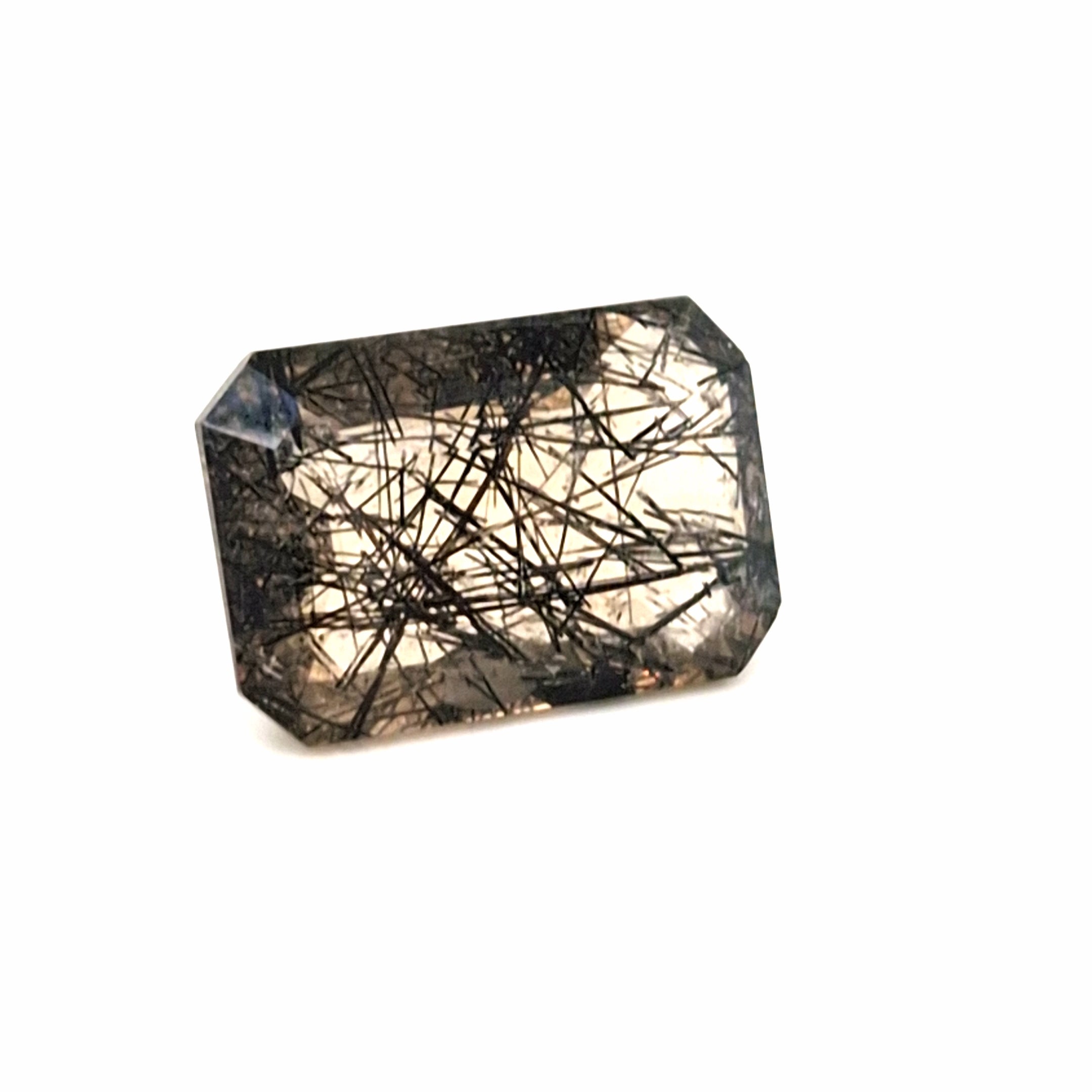 Natural Black Rutile Faceted  | Rectangle  | Size: 21x14mm