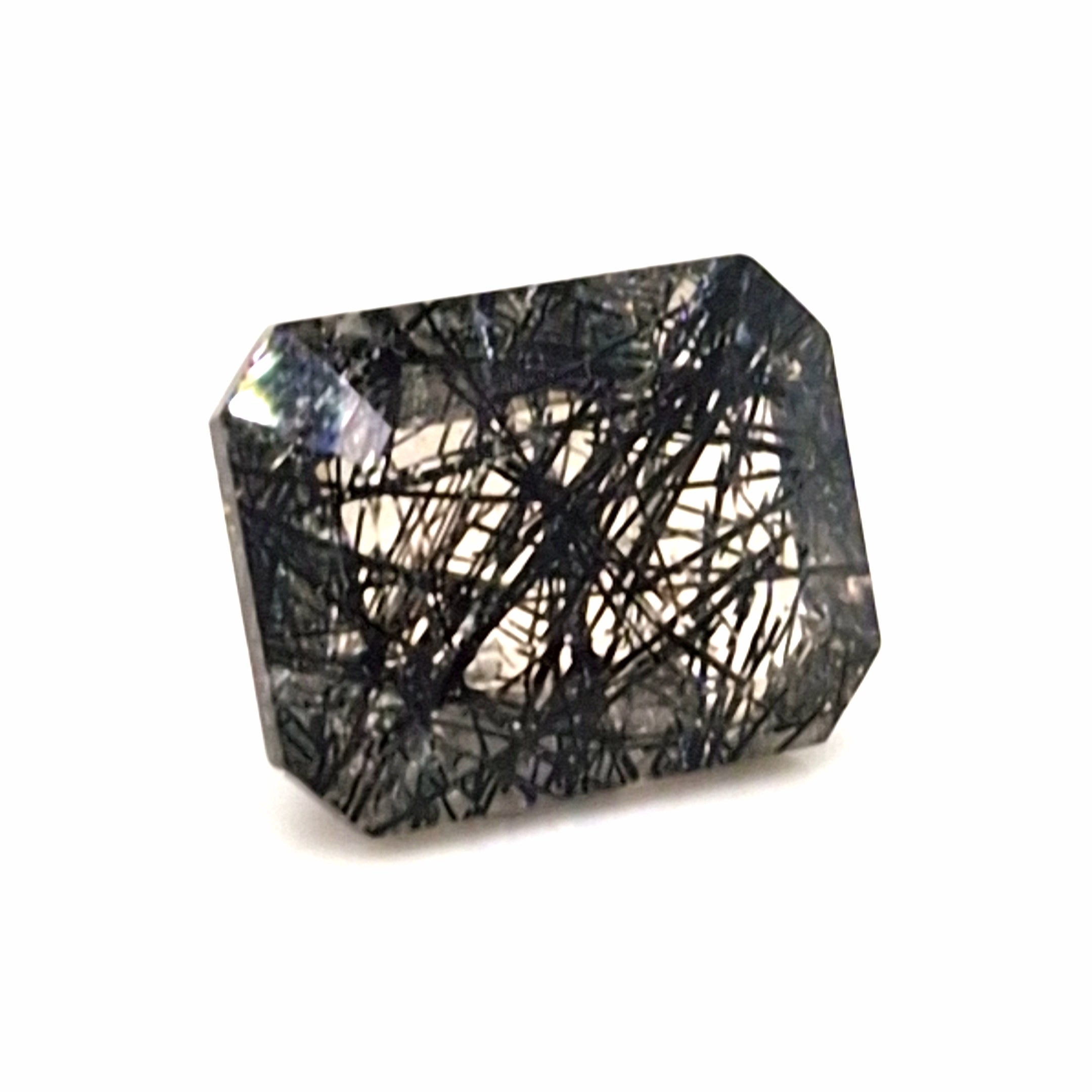 Natural Black Rutile Faceted  | Rectangle  | Size: 17x13mm