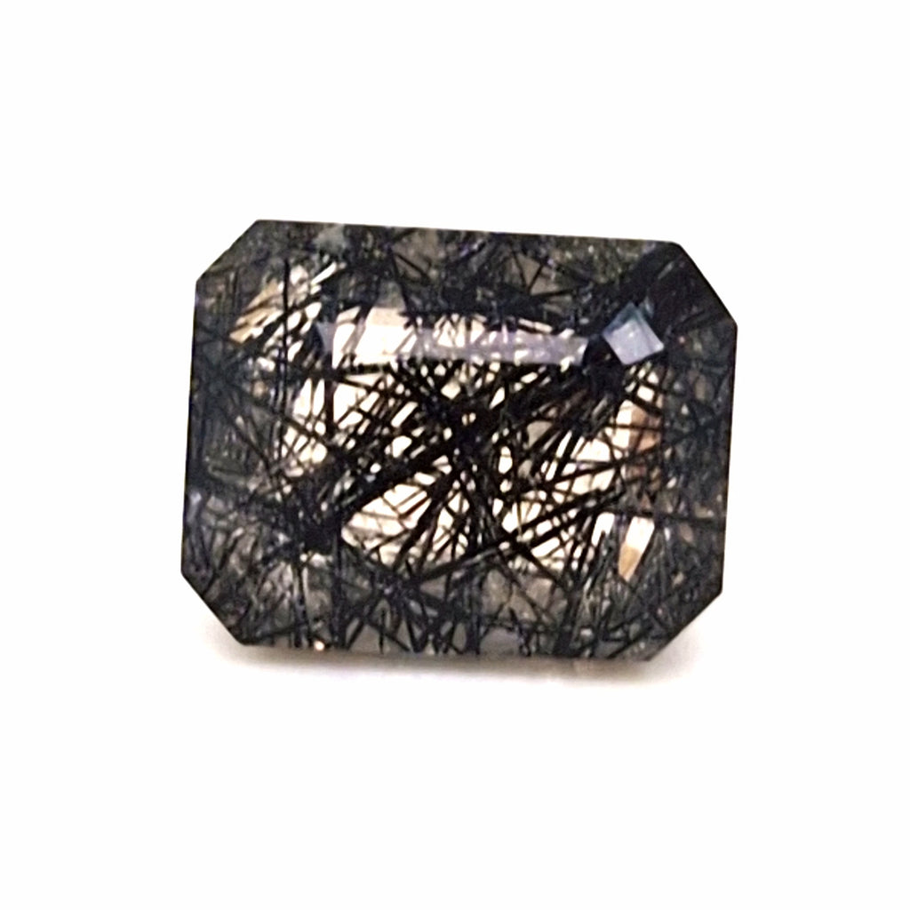 Natural Black Rutile Faceted  | Rectangle  | Size: 17x13mm