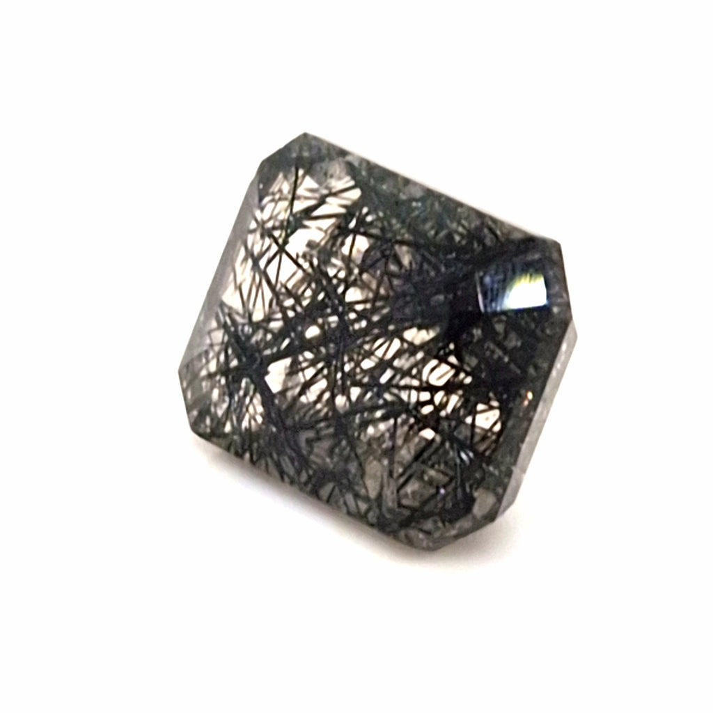 Natural Black Rutile Faceted  | Rectangle  | Size: 17x13mm