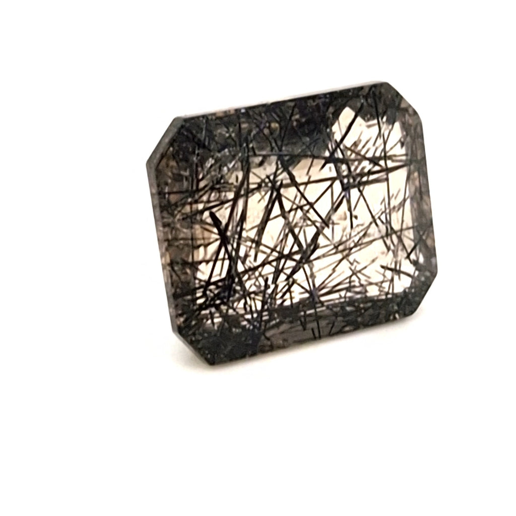 Natural Black Rutile Faceted  | Rectangle  | Size: 18x15mm