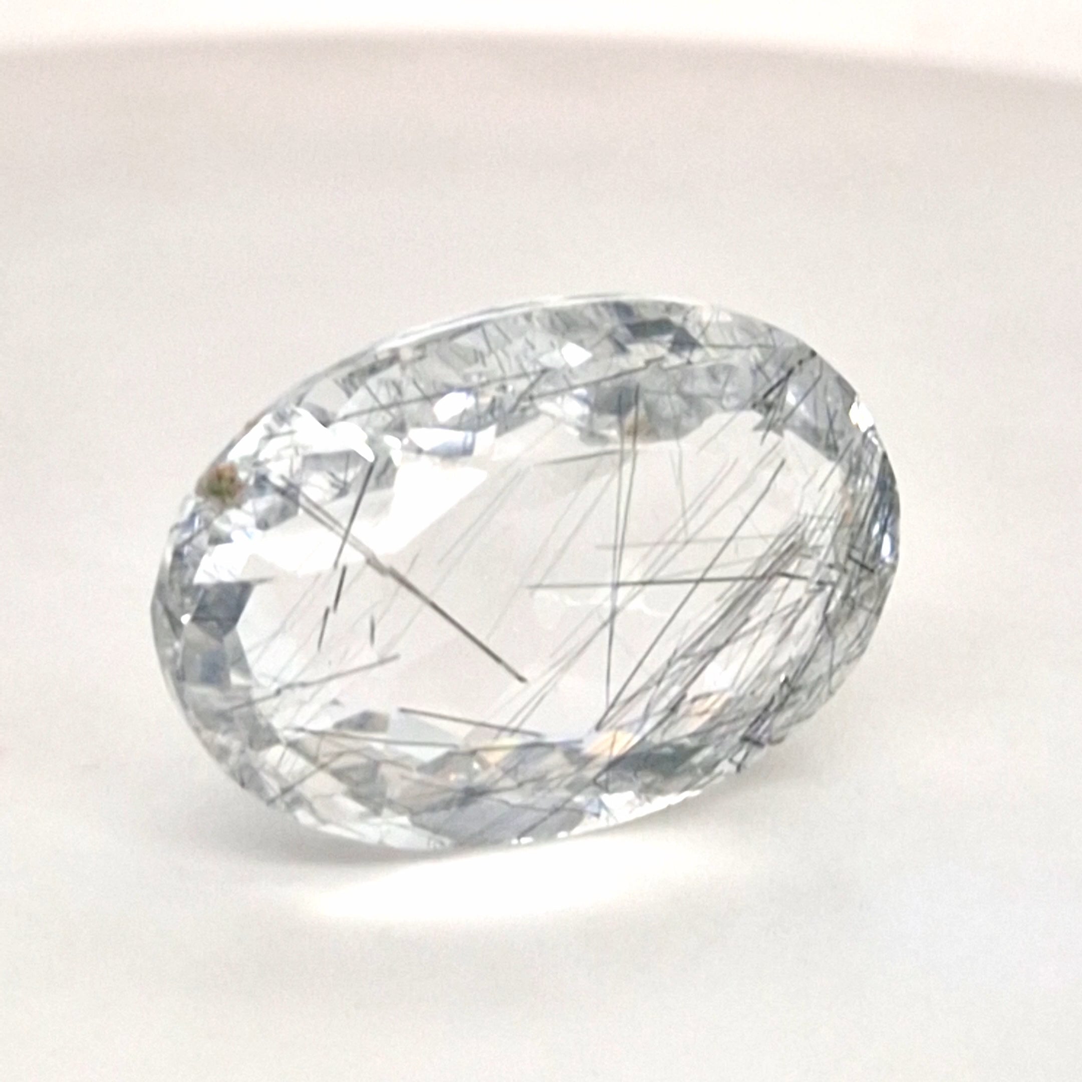 Natural Black Rutile Faceted  | Oval  | Size: 25x17mm