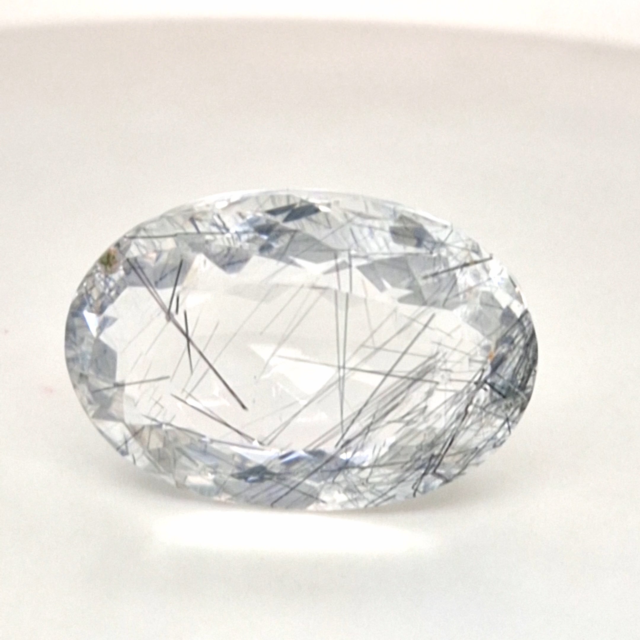 Natural Black Rutile Faceted  | Oval  | Size: 25x17mm