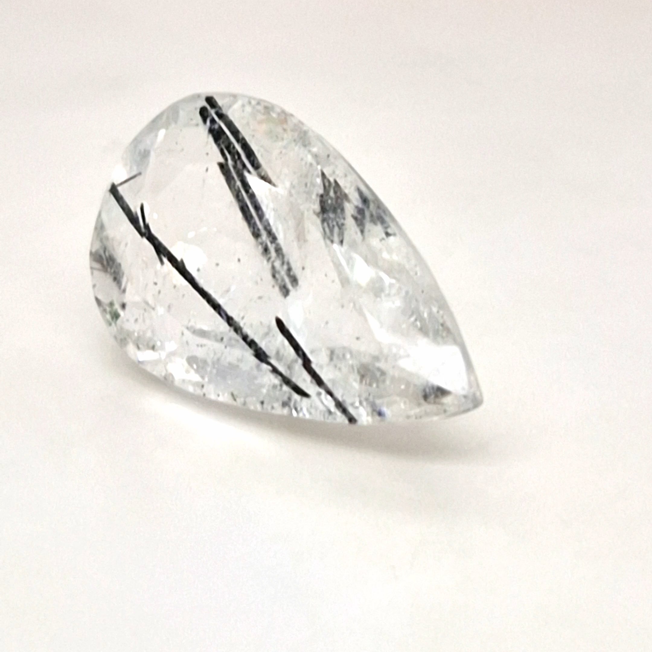 Natural Black Rutile Faceted  | Pear  | Size: 27x16mm