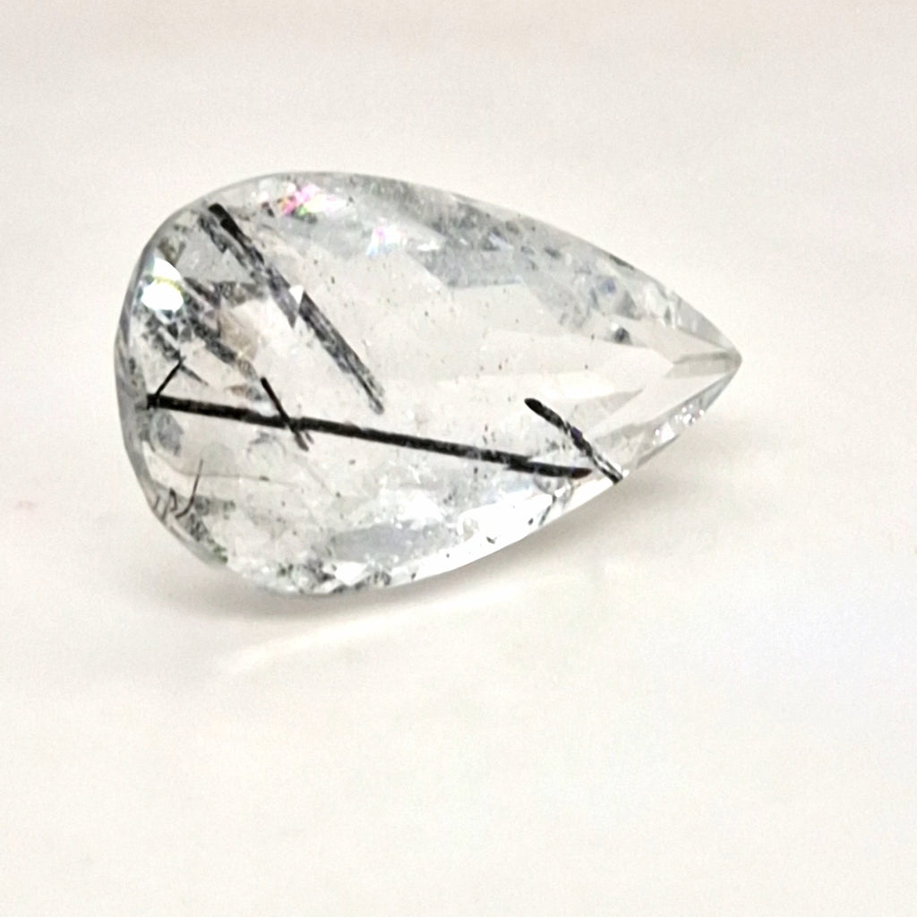 Natural Black Rutile Faceted  | Pear  | Size: 27x16mm