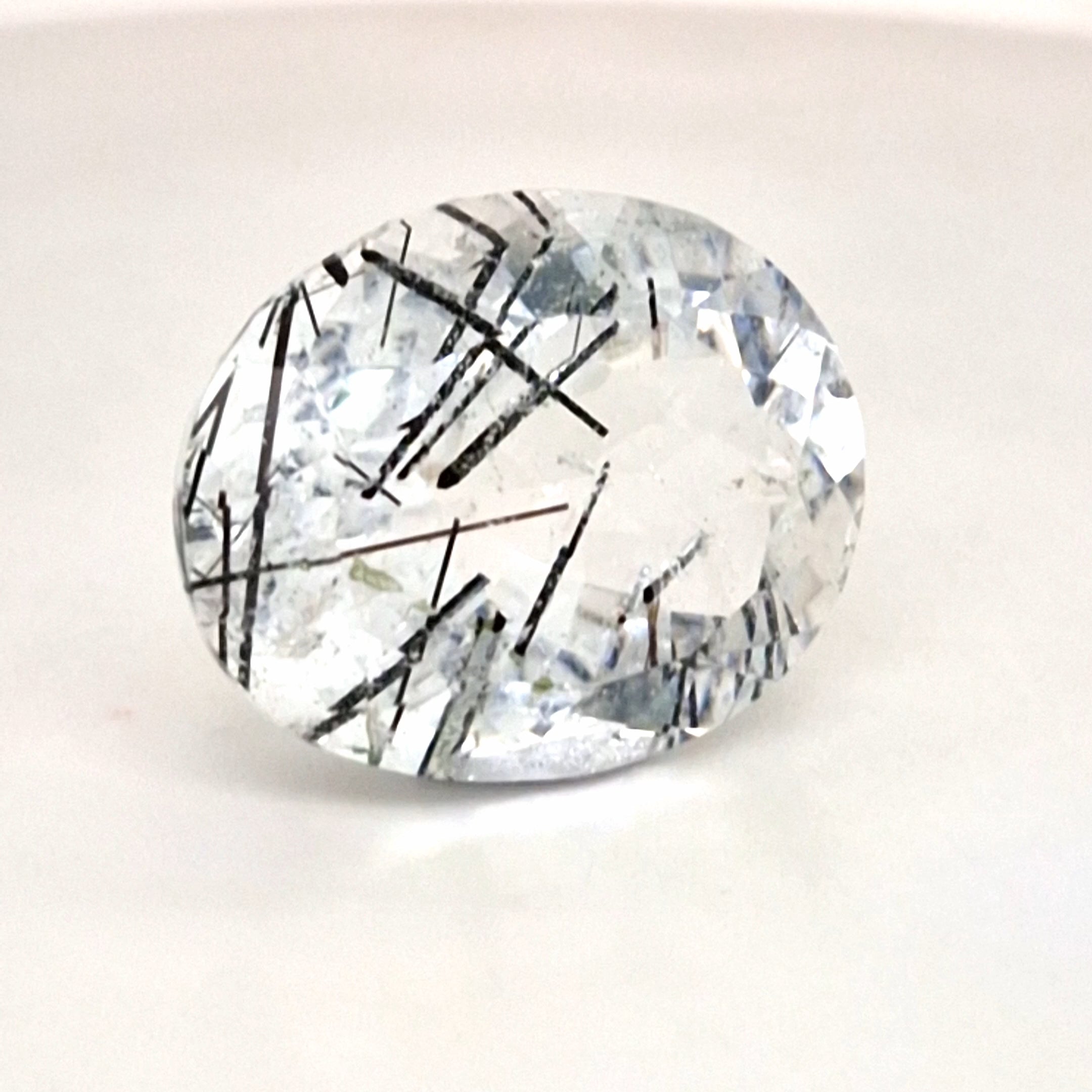 Natural Black Rutile Faceted  | Oval  | Size: 24x19mm