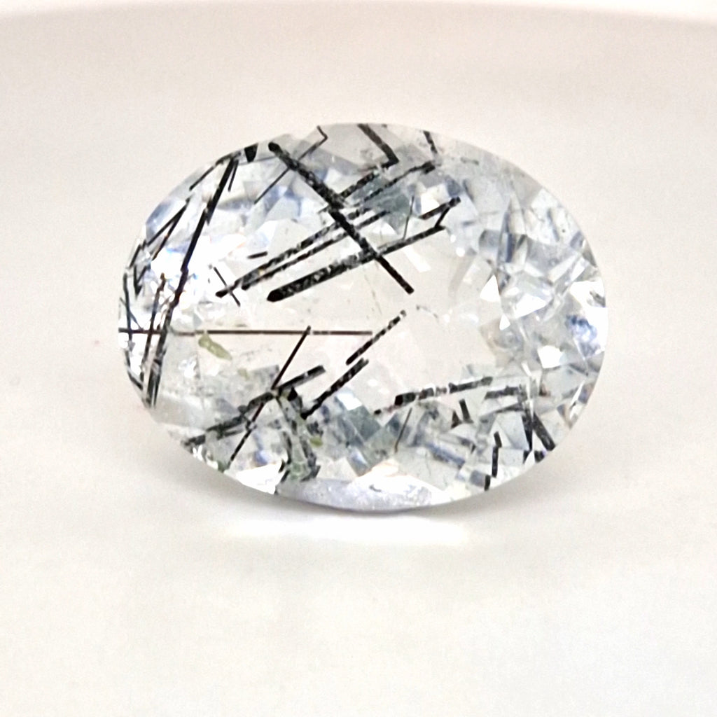Natural Black Rutile Faceted  | Oval  | Size: 24x19mm