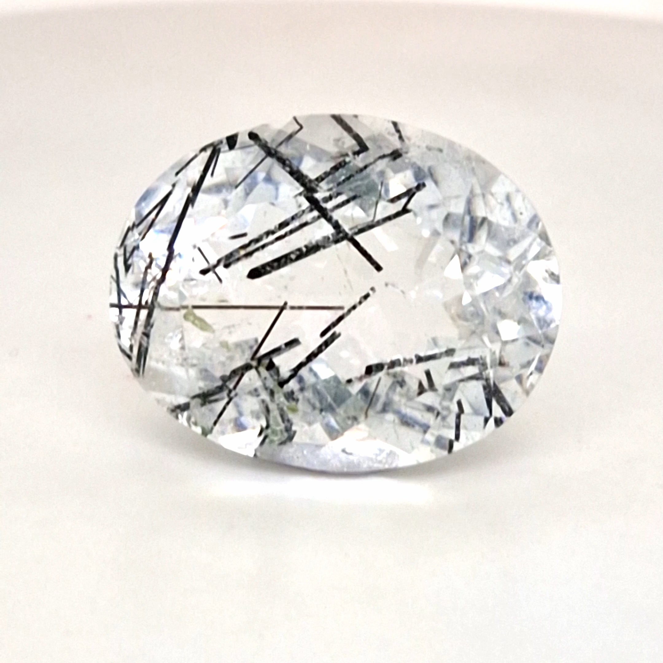 Natural Black Rutile Faceted  | Oval  | Size: 24x19mm