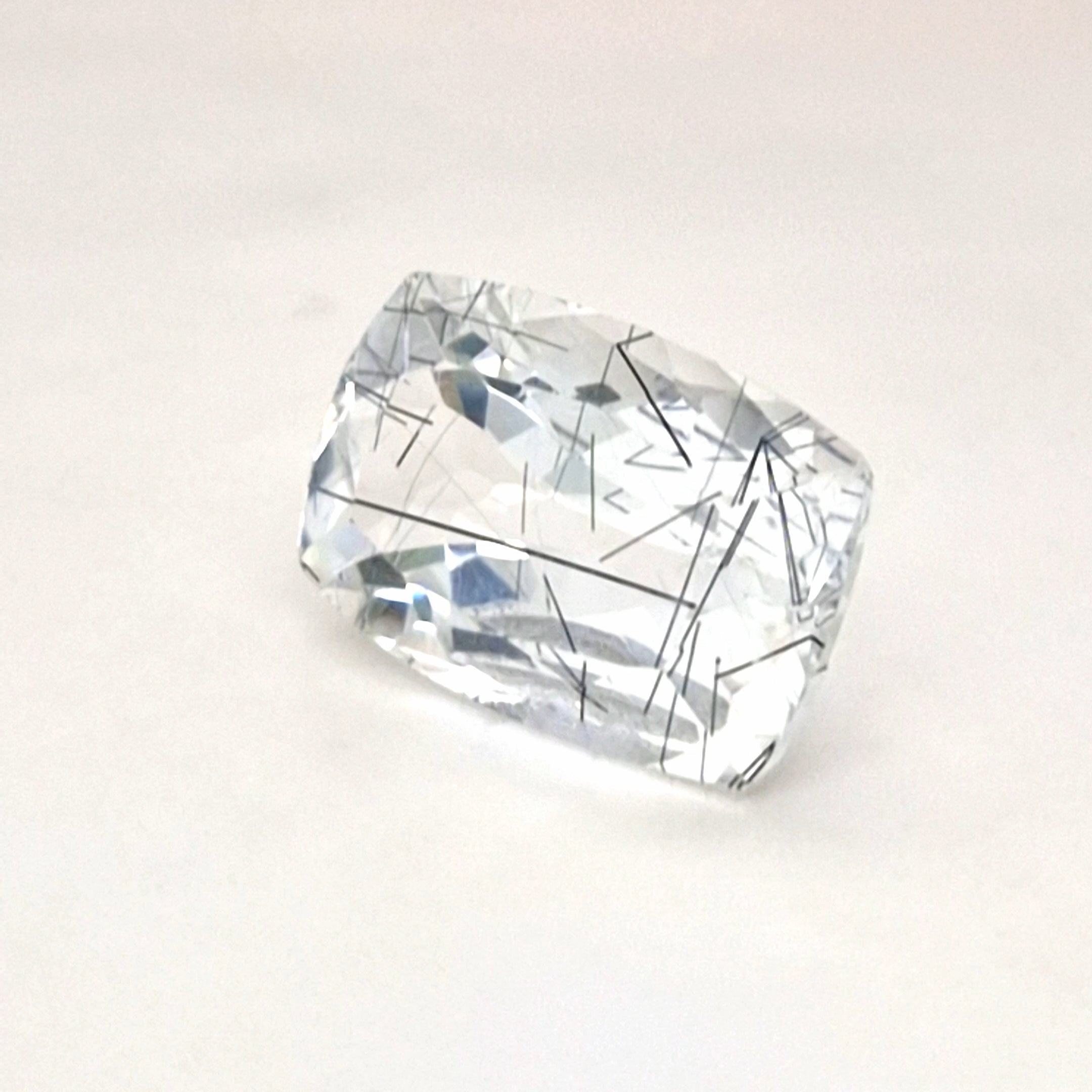 Natural Black Rutile Faceted  | Rectangle  | Size: 20x13mm
