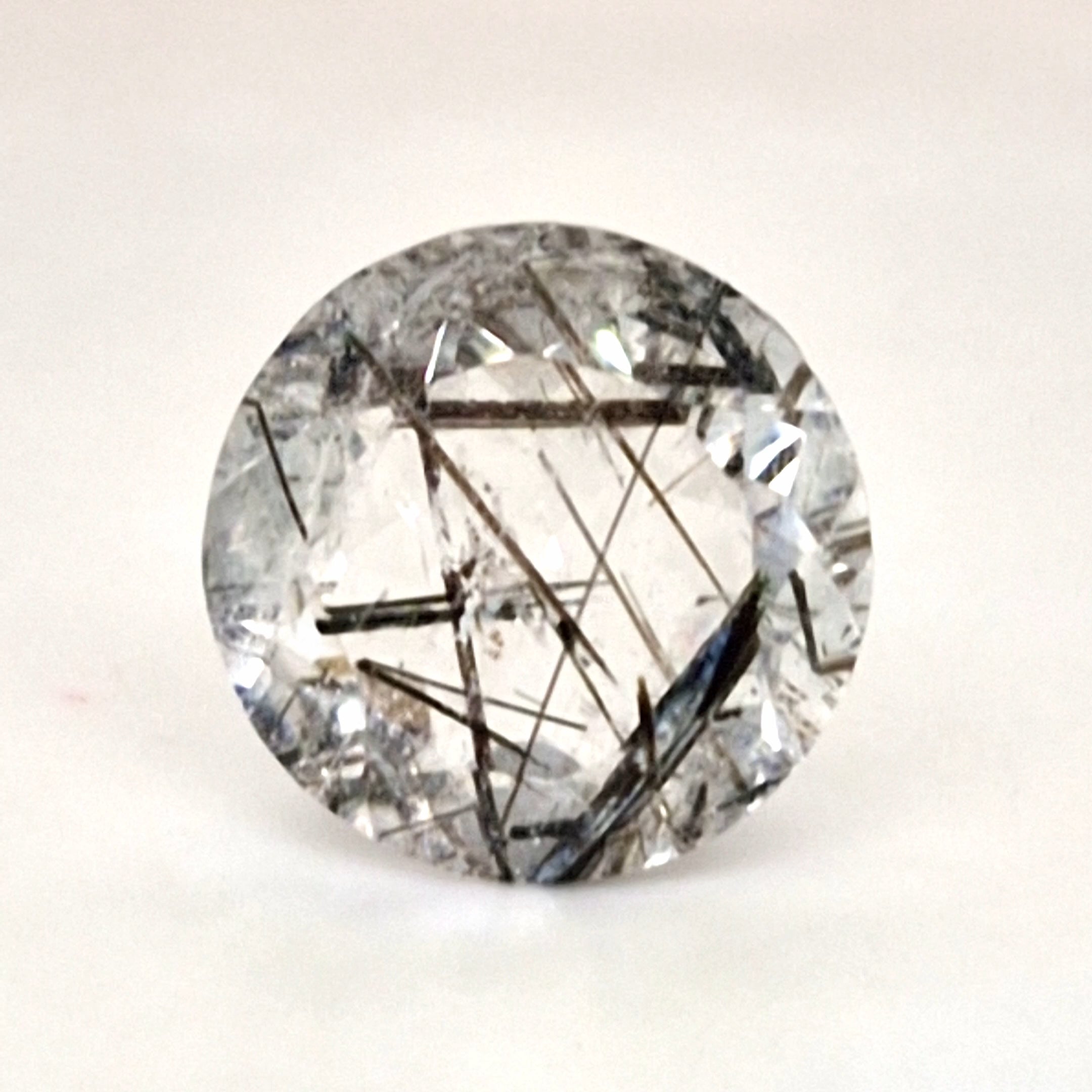 Natural Black Rutile Faceted  | Round  | Size: 17mm