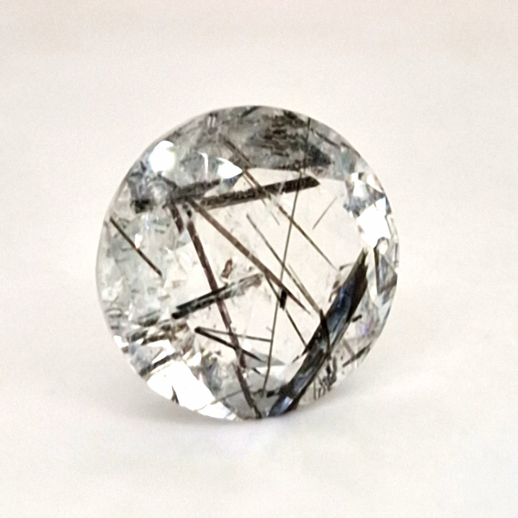 Natural Black Rutile Faceted  | Round  | Size: 17mm