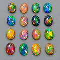 20 Pcs Natural Black Opal Cabochon Calibrated | Oval | Smoked