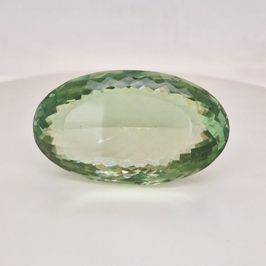 Natural  Prasiolite  Faceted | Oval  | Size: 45x26mm