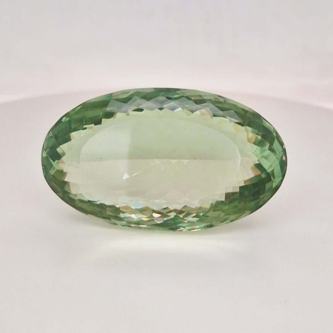 Natural  Prasiolite  Faceted | Oval  | Size: 45x26mm